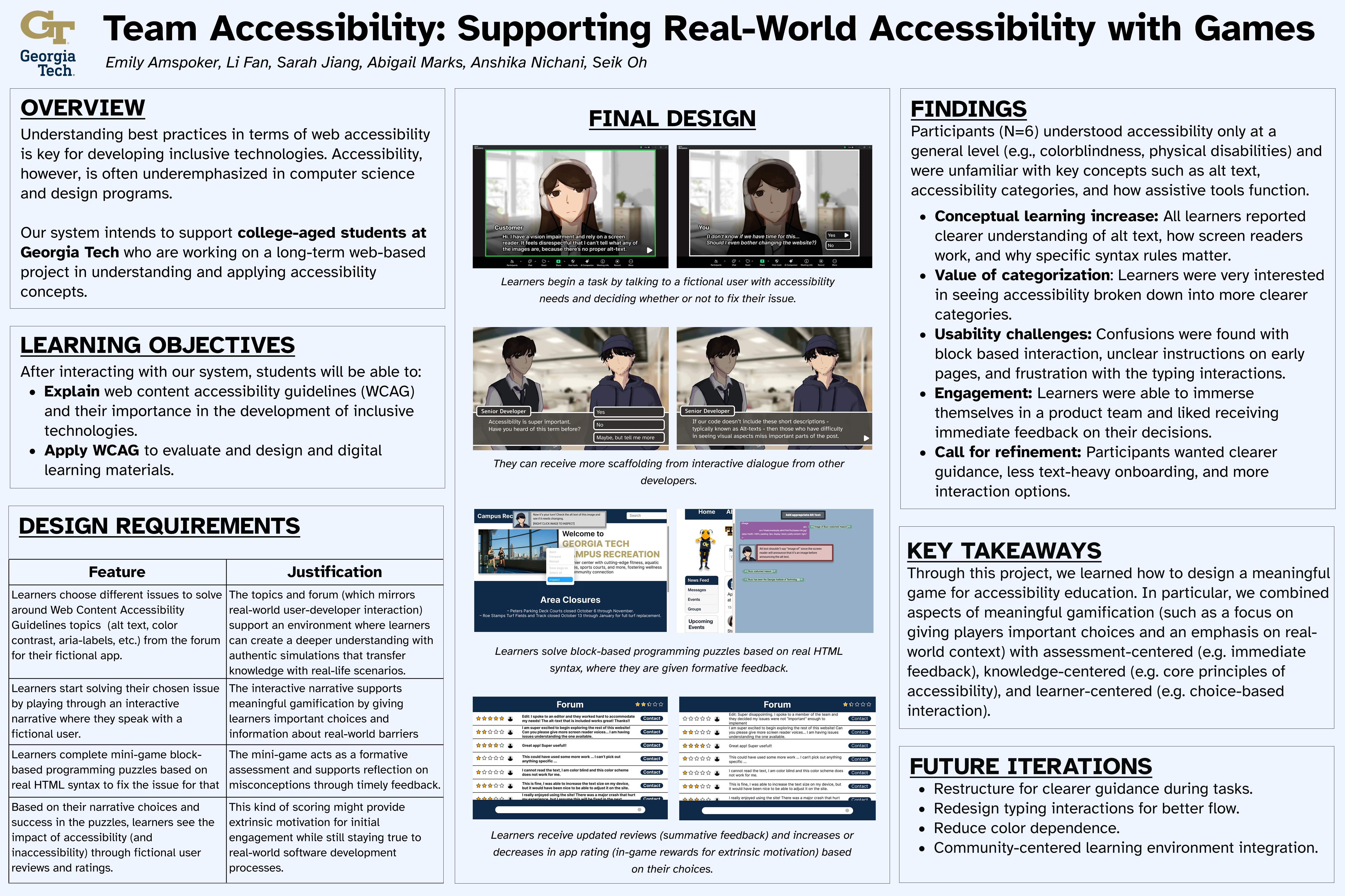 Poster showing different aspects of the project. 
                                        For the version with selectable text, see the caption for a PDF link.
